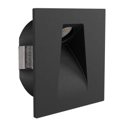 Imagen de Eglo LED lámpara empotrada Mecinos, luz empotrada, iluminación de la escalera metal en negro, pared blanco cálido, L x A 8 cm