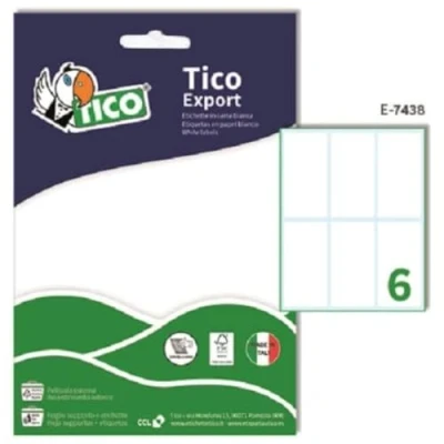 Imagen de Tico España E 7438 Etiquetas A5 blancas adhesivas escribible 74x38 mm, sobre de 10 hojas