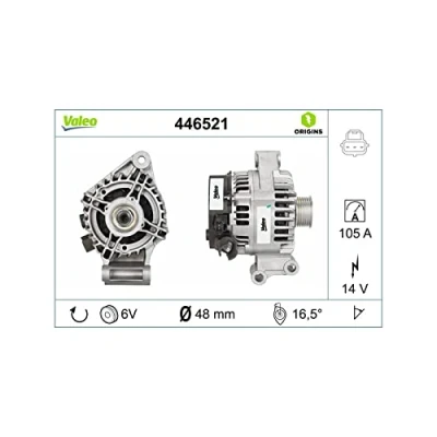 Imagen de VALEO 446521 Alternador 14V 105A FORD: Focus 2, Mk1 Hatchback, FIESTA 5