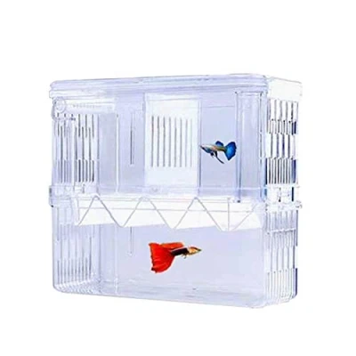 Imagen de Caja de Cría Peces, Aislamiento Peces Flotante Acrílico, Doble Capa, Incubadora Cría, Trampa para Tanque Acuario, Contenedor Crianza con Ventosas.