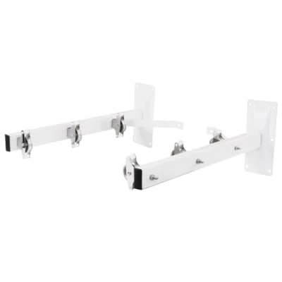 Imagen de Amig Tendedero Exterior de Pared Colocación Lateral Fabricado en Acero Resistente 6 Poleas Inoxidable Color Blanco 45x18,5x8 cm