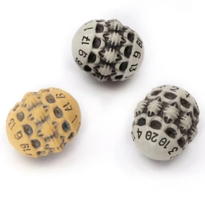 Imagen de Set de Dados rol D20 Tres 20 Caras DND Temáticos Calavera y Huesos para Dungeons and Dragons/Dragones Mazmorras, Warhammer, D&amp;D, Pathfinder, MTG (Mixto)