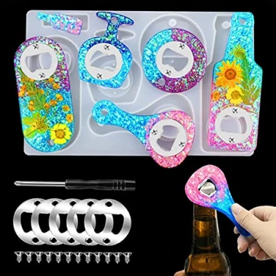 Imagen de FZSECRIU moldes resina epoxi,moldes para silicona manualidades,moldes resina,abrebotellas,llavero abrebotellas