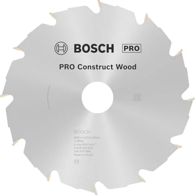 Imagen de Bosch 2 608 640 632 Hoja de sierra circular Construct Wood (180 x 30/20 2,6 mm, 12)