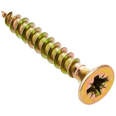 Imagen de ForgeFix Multi Purpose Single Thread Screws 6.0 x 40mm Zinc Yellow Passivated Box 200