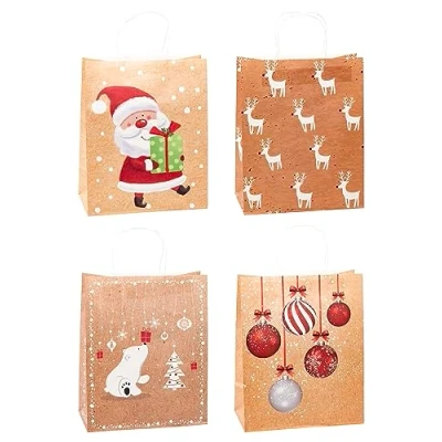 Imagen de TSI 88317 Bolsas de papel kraft para regalo (12 unidades, 32 x 26 12 cm)