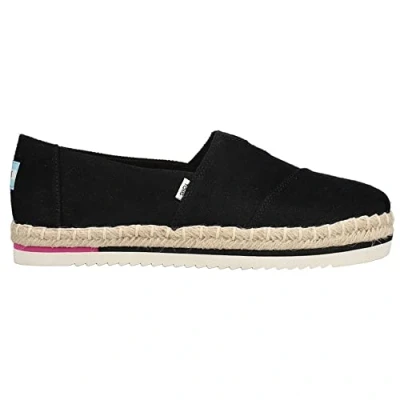 Imagen de TOMS Alpargata Platform Rope, Plataforma Mujer, Sarga Pesada Negra, 38.5 EU