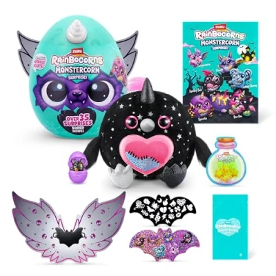 Imagen de Rainbocorns ZURU Monstercorn Surprise, Raven, by Surprise Unboxing Soft Toy, Fantasy Monster Gifts for Girls, Imaginary Play with Wearable Accessories (Raven)