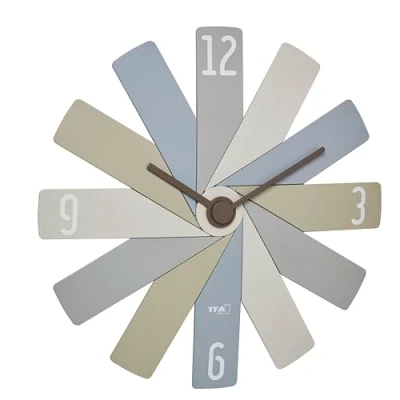 Imagen de TFA Dostmann Reloj de Pared analógico Clock in The Box 60.3020.30 con Sistema Ranuras, Movimiento silencioso, batería Larga duración, Cuarzo, salón, Cocina, Multicolor