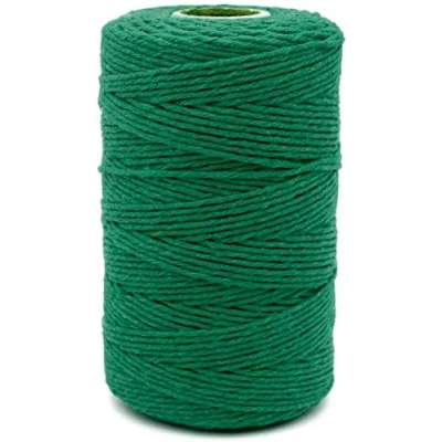 Imagen de 200M Cuerda Macrame 2mm,Macrame Cuerda,Cuerda Hilo de Algodón para Bricolaje Artesanía Decoración (verde)