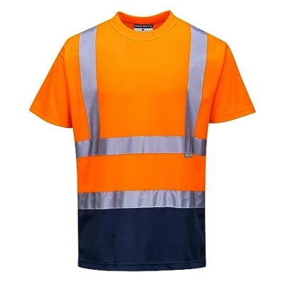 Imagen de Portwest Camiseta Bicolor, Tamaño: L, Color: Naranja/Marino, S378ONRL