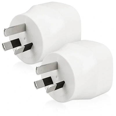 Imagen de kwmobile 2X Adaptador de Viaje para Australia Tipo I Adaptadores Enchufe schuko Conector enchufes Argentina Nueva Zelanda China Blanco