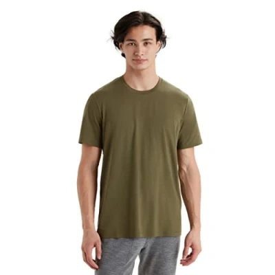 Imagen de Icebreaker Camiseta Tencel Lyocell Algodón SS para Hombre Uso Diario, Aventura, Gimnasio y Entrenamiento Loden, L