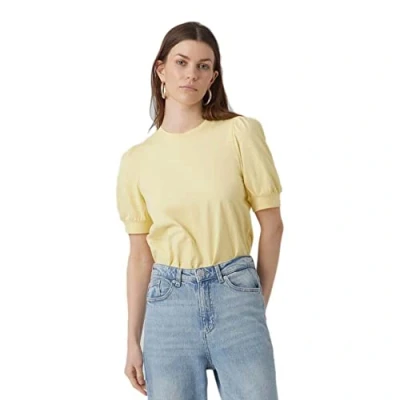Imagen de VERO MODA Vmkerry 2/4 O Neck Top VMA Noos, Camiseta Mujer, Lemon Meringue., XL