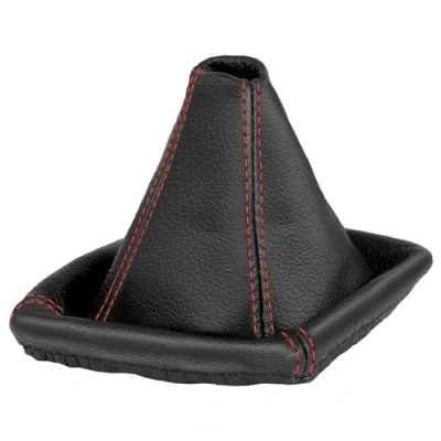 Imagen de L &amp; P Car Design L&amp;P A0062 Funda saco cuero de real piel genuina negro con costura roja rojo palanca cambios cambio compatible BMW e46 velocidades marchas conmutación