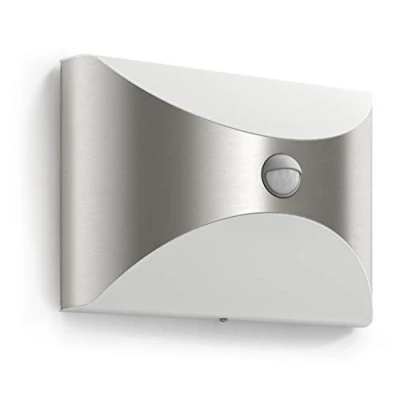 Imagen de Philips myGarden Herb Aplique con sensor de movimiento, iluminación exterior, 6 W, acero inoxidable, blanco cálido, 10,5 x 23 16,2 mm, color gris