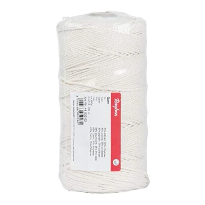 Imagen de Rayher Cuerda blanca para macramé y manualidades, 2 mm ø, 260 m, 80% algodón, 20% poliéster, 4400202