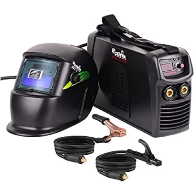 Imagen de CEVIK PRO CE BLACK200PLUS Pack Soldador Inverter MMA y Máscara de Soldadura 20 200 Amp Transitores IGBT Conector DINSE50 Electrodos hasta 4 mm Display Digital Conectable a Generador