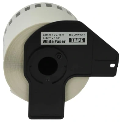 Imagen de vhbw 1x Rollo de etiquetas con soporte 62 mm x 30,48 m (1 etiqueta) compatible Brother PT QL 1060, QL1060N impresora premium