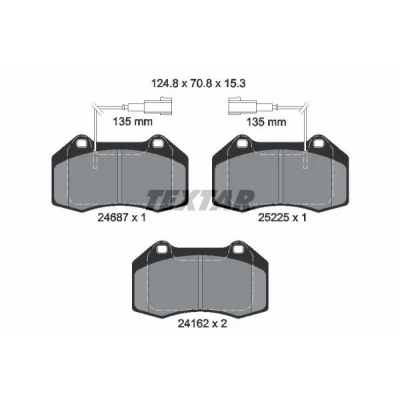 Imagen de TEXTAR 2468701 Juego de pastillas freno con contacto aviso desgaste incorporado ABARTH: 500 / 595 695 Hatchback, 500C 595C 695C Cabrio