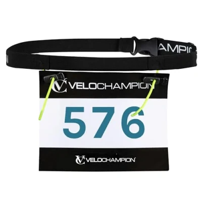 Imagen de VeloChampion Cinturón para Número de Competición Triatlón Porta Dorsal Maratones