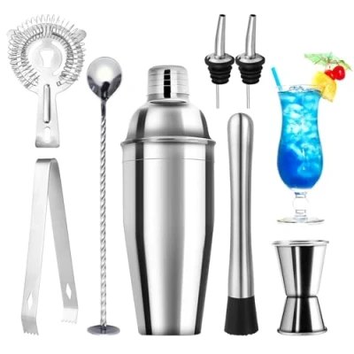 Imagen de talifoca juego de 8 cocteleras acero inoxidable, cócteles 750 ml, batidora accesorios profesionales para el hogar, bar, fiesta