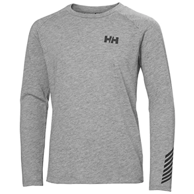 Imagen de Helly Hansen Jr Loen Tech LS Top Camisa, Gris, 140 Unisex niños