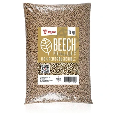 Imagen de BBQ TORO Pellets 100% Madera de Haya Beech I 15 Kg Fumador Barbacoa Ahumador Smoker Horno Pizza Sistemas Calefacción