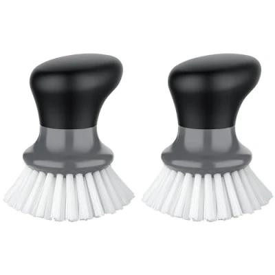 Imagen de MR.SIGA Cepillo de Palma con Mango ergonómico, Cocina para Limpieza ollas, sartenes, fregaderos, Gris, Paquete 2