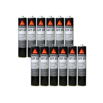 Imagen de Lote de 12 adhesivos híbridos UV SIKA Sikaflex 521 Gris claro 300ml