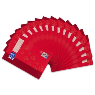 Imagen de Oxford 100050402 Cuaderno de ejercicios (15 unidades, con rayas dobles, 16 hojas, A4, 90 g/m²), color rojo