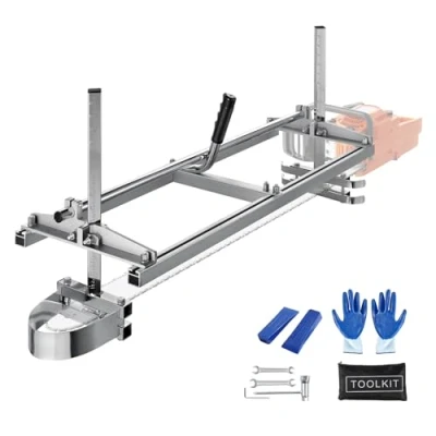Imagen de VEVOR Aserradero Móvil Gruminette 355 914 mm Portátil de Cadena con Barra Guía Acero Galvanizado y Espesor Corte 5,08 300 Astilladora Madera para Constructores Carpintería