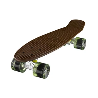 Imagen de Ridge Retro Cruiser 22&quot; Skateboard, Color Blanco Brillante/Amarillo, 55 cm