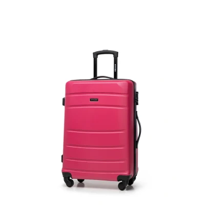 Imagen de WITTCHEN Maleta Mediana Trolley de Viaje ABS con 4 Ruedas giratorias Cerradura combinación Asa telescópica Globe Line Rosa