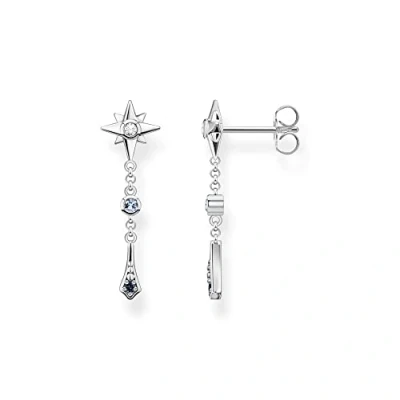 Imagen de THOMAS SABO Pendientes Estrella Realeza con Piedras Plata de Ley 925 H2209 945 7, Plateado