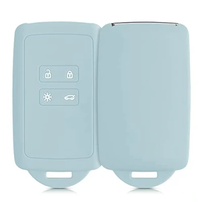 Imagen de kwmobile Funda de Silicona Compatible con Renault Llave Coche Smart Key 4 Botones (Solo Keyless Go) Carcasa Protectora para Llavero Case Mando Auto Menta Cool