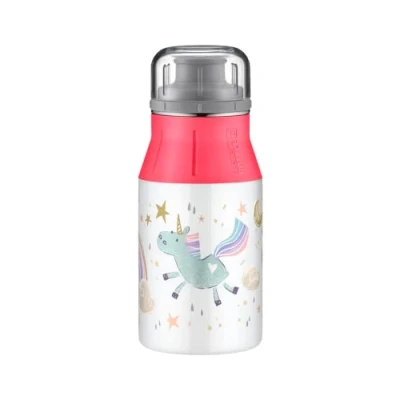 Imagen de alfi Kids Bottle 400 ml, Rainbow, cantimplora Infantil de Acero Inoxidable, Absolutamente estanca con tapón Rosca, Botella Ligera y Robusta, para Bebidas Gas, sin Marcas Huellas, BPA