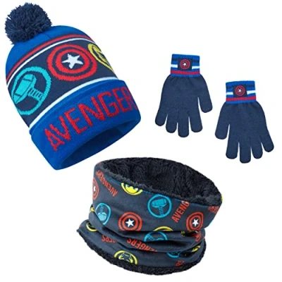 Imagen de Marvel Set de Accesorios Invierno para Niño Regalos Niños y Adolescentes (Azul Avengers 3 Pcs)
