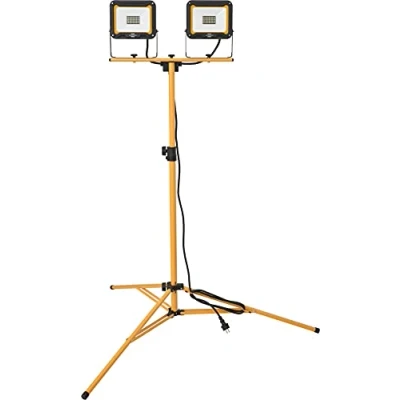 Imagen de Brennenstuhl Foco trabajo JARO 6050 T / 2x Focos LED de 30W con trípode telescópio (2x 2650lm, IP65, cable 2,5m, soporte del cable, altura ajustable hasta 160cm)