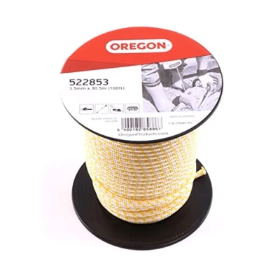 Imagen de Oregon Cuerda de Arranque 3.5 mm, Rollo 30.5 m (100 pies) Longitud, para Motosierras y Desbrozadoras, Núcleo Poliamida, Resistente a Aceite Gasolina (522853)
