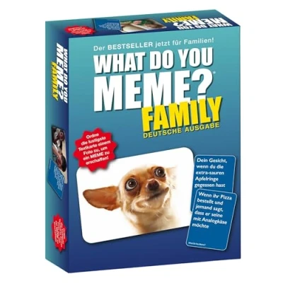 Imagen de HUCH! 882592 What DO You Meme? Family Edición Alemana Juego Familiar de Fiesta para 3 a 20 Jugadores Partir 8 años con Muchos nuevos Memes aún más diversión