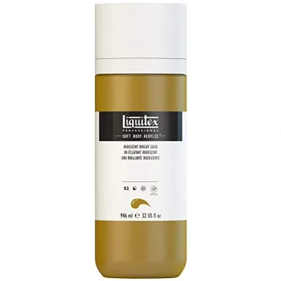 Imagen de Liquitex 1946234 Soft Body Pintura acrílica (bote dosificador, 946 ml), color dorado claro