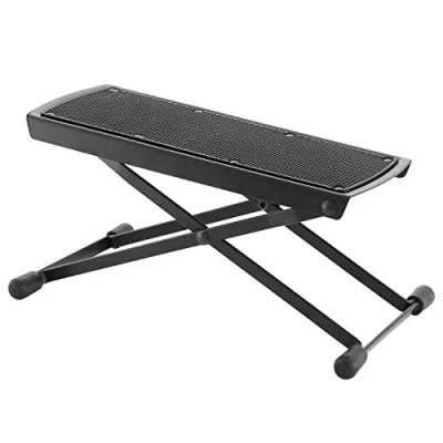 Imagen de World Rhythm WR 207 Reposapiés de guitarra plegable en negro, escalón