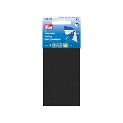 Imagen de Prym Campingartikel Nylon Flicken 18x10cm Schwarz Selbstklebend Parcheo, Negro, 10 x 18 cm, 1 Unidad