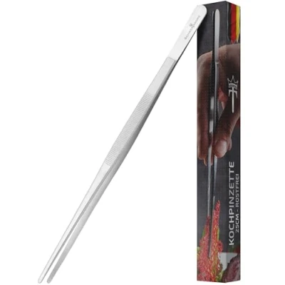Imagen de Pinzas de cocina con forma corona espada, 25 cm, acero inoxidable