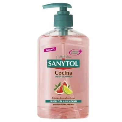 Imagen de Sanytol Cocina Jabon De Manos con Pomelo y Limón Verde, Fórmula Probada Dermatológica Clínicamente, 250 ml