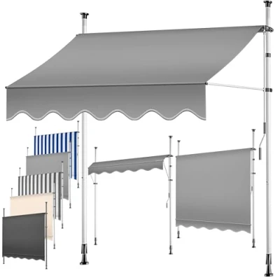 Imagen de KESSER® toldo para balcón con manivela, Balcones, Resistente a los Rayos UV, Regulable en Altura, Repelente al Agua, protección Solar, Cubierta Patios, Gris 350cm