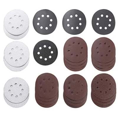 Imagen de kwb Juego de 30 discos abrasivos 125 mm diámetro en diferentes granos, para uso universal y todo tipo lijadoras orbitales