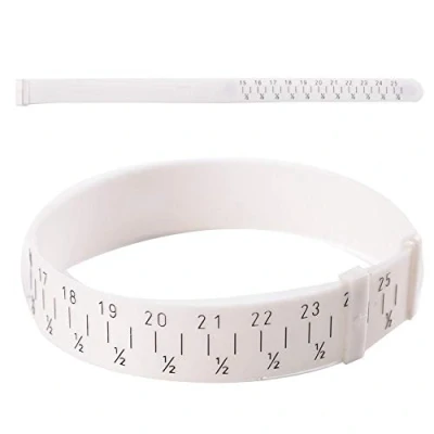 Imagen de Pulsera de plastico Calibre Sizer muñeca Banda Tamaño Ajustable con Tamaños Claramente Marcados Joyería Medida Herramienta 15 25cm