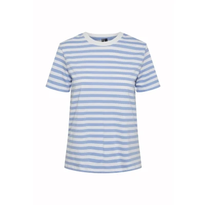Imagen de Pieces Pcria TEE Stripes Camiseta estampada, Mujer, Talla: XS, Hydrangea/bright white